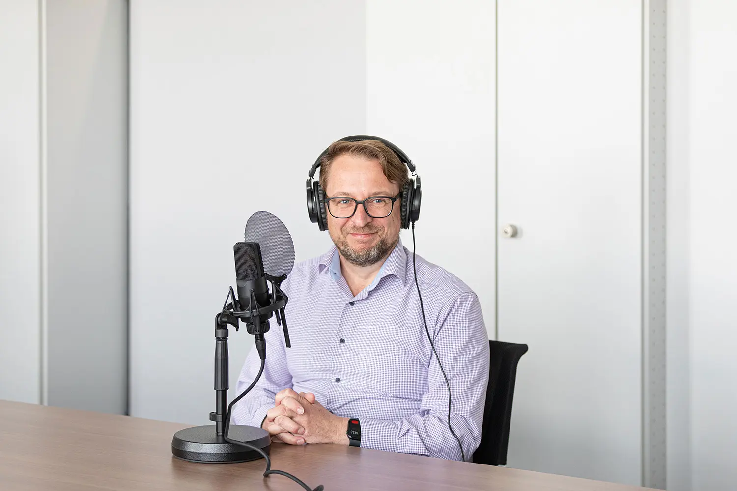 Andreas Bildstein bei der Aufzeichnung einer Podcast-Folge