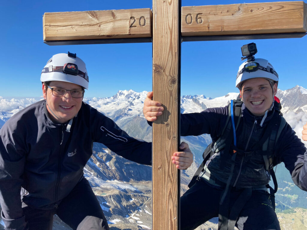 Gipfelglück: Dennis Bauer auf dem Lagginhorn
