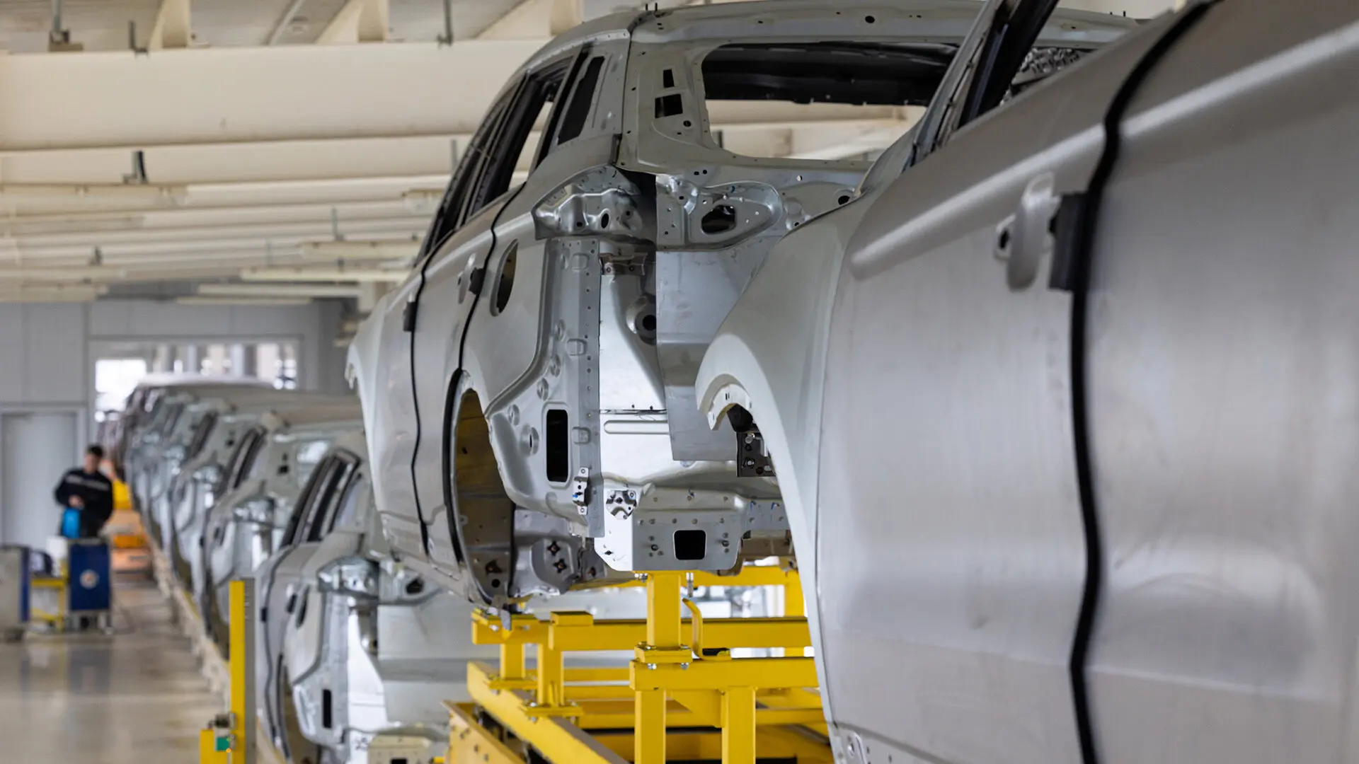 Produktionslinie in der Automobilindustrie