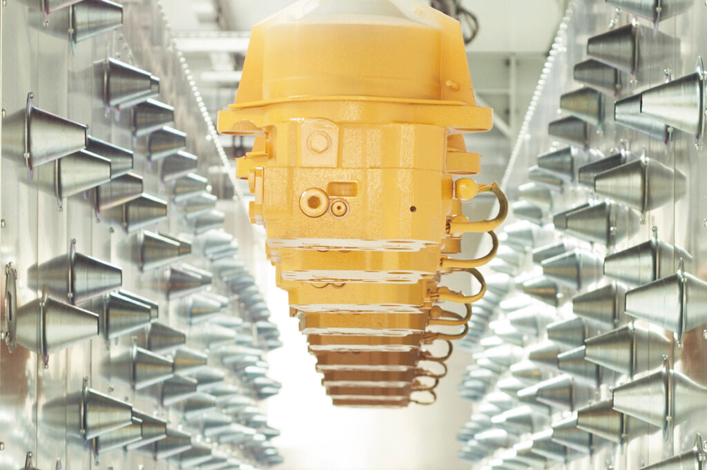 Trocknungseinheit für lackierte Maschinenbauteile bei der Firma LHY Powertrain in Aschaffenburg