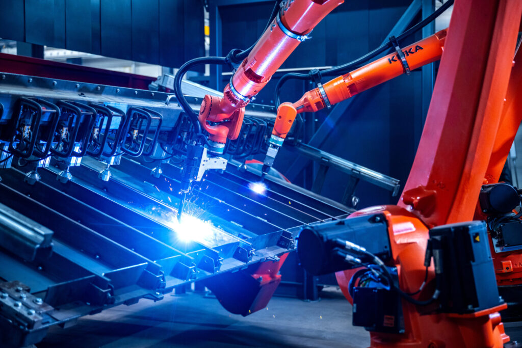 Schweißroboter bei der Arbeit
