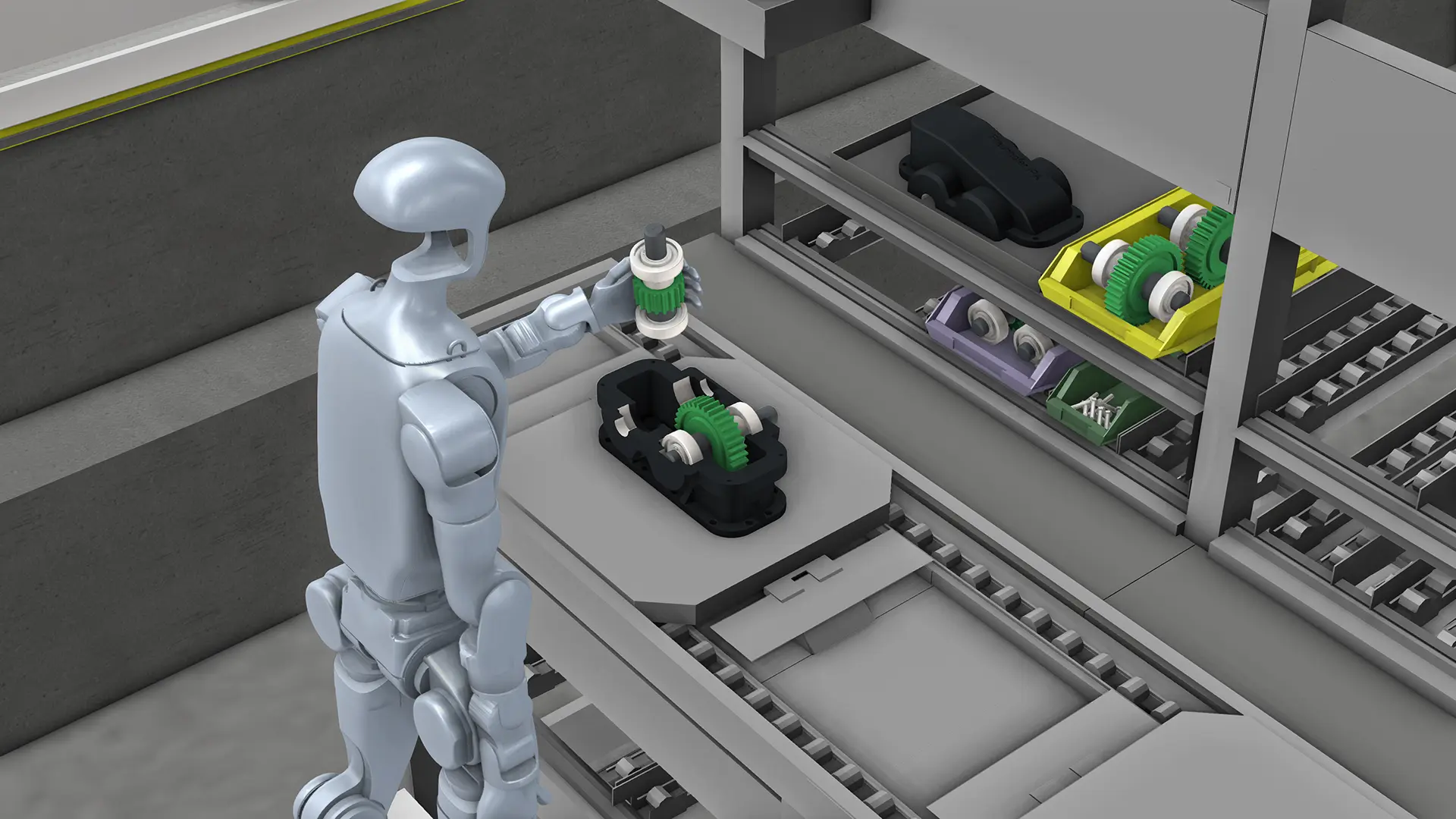 Humanoider Roboter in der Montage