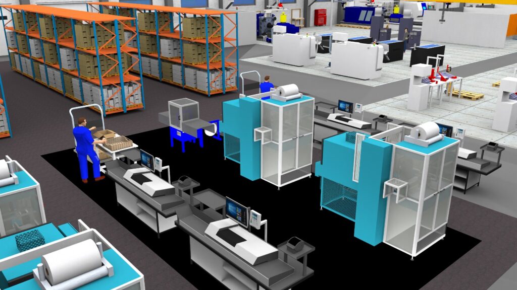 Blick in eine mit SketchUp geplante Fabrikhalle