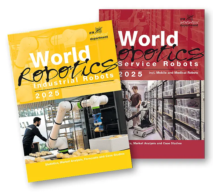 Cover der zweibändigen Marktübersicht »World Robotics 2025«