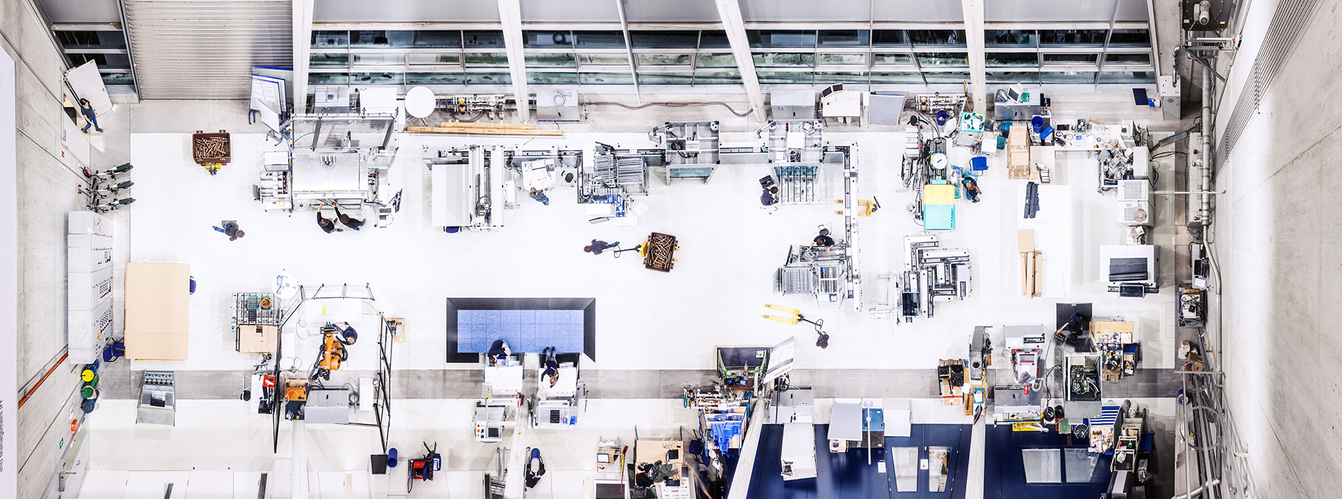 Blick von oben in das Applikationszentrum Industrie 4.0